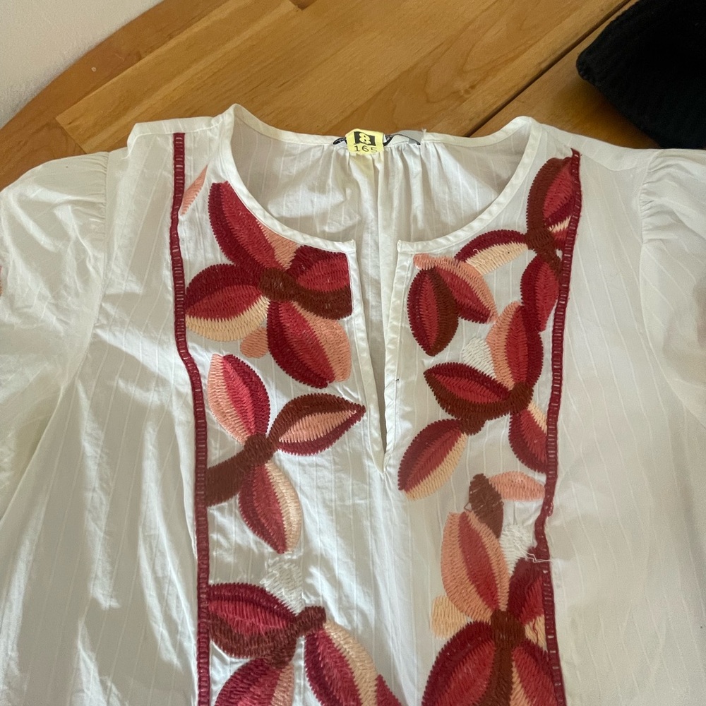Elegant Embroidered Madewell White Top
